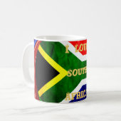 Südafrikanische Flagge: Dynamisches Swirl-Motiv Kaffeetasse (Vorderseite Links)