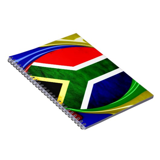 Südafrikanische Flagge: Dynamisches Swirl-Motiv Notizblock (Rechte Seite)