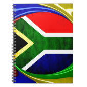 Südafrikanische Flagge: Dynamisches Swirl-Motiv Notizblock (Vorderseite)
