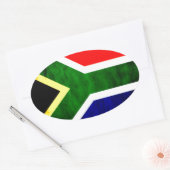 Südafrikanische Flagge: Dynamisches Swirl-Motiv Ovaler Aufkleber (Umschlag)
