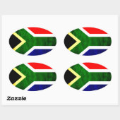 Südafrikanische Flagge: Dynamisches Swirl-Motiv Ovaler Aufkleber (Blatt)