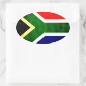 Südafrikanische Flagge: Dynamisches Swirl-Motiv Ovaler Aufkleber (Tasche)