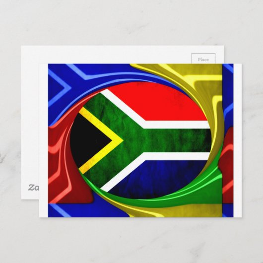 Südafrikanische Flagge: Dynamisches Swirl-Motiv Postkarte (Vorne/Hinten)