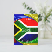 Südafrikanische Flagge: Dynamisches Swirl-Motiv Postkarte (Stehend Vorderseite)