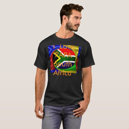 Südafrikanische Flagge: Dynamisches Swirl-Motiv T-Shirt (Vorne ganz)