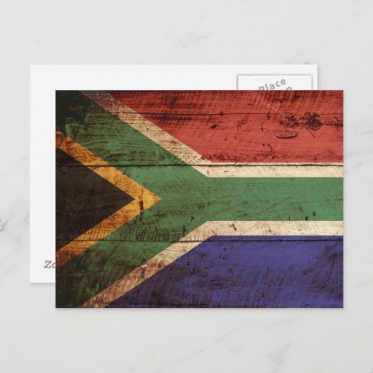 Südafrikanische Flagge für altes Holzkörnchen Postkarte (Vorne/Hinten)
