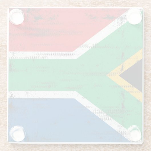 Südafrikanische Flagge Glasuntersetzer (Rückseite)