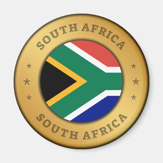 Südafrikanische Flagge Magnet (Vorne)