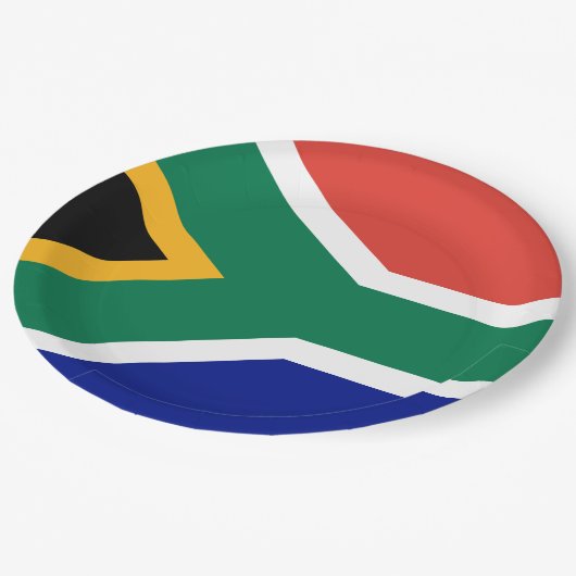 Südafrikanische Flagge Pappteller (Schrägansicht)