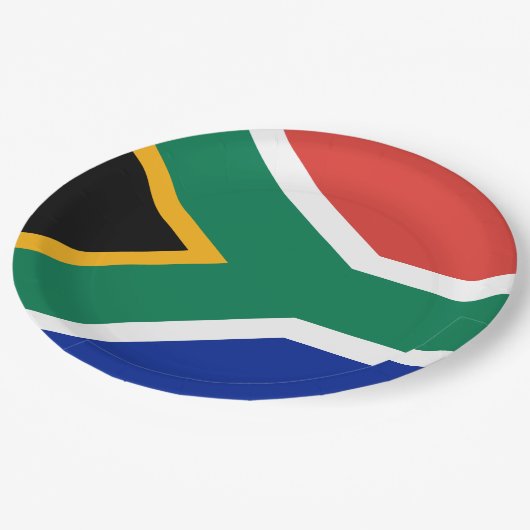 Südafrikanische Flagge Pappteller (Schrägansicht)