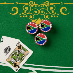 Südafrikanische Flagge Pokerchips