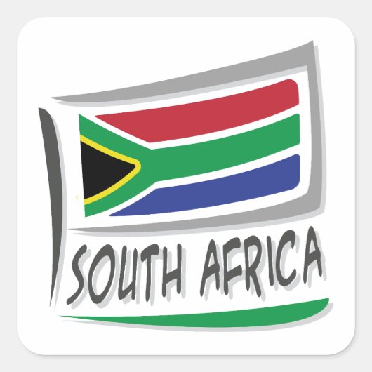Südafrikanische Flagge Quadratischer Aufkleber (Vorderseite)
