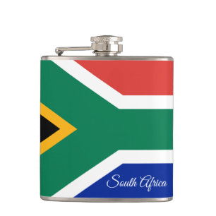 Südafrikanische Flagge / Südafrika/Sportfan Flachmann