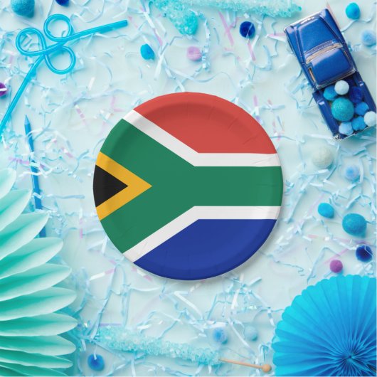 Südafrikanische Flagge Südafrikanisches Patriotiku Pappteller (Party)