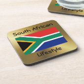Südafrikanische Flagge+Text-Untersetzer Untersetzer (Linke Seite)