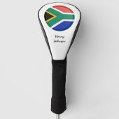 Südafrikanische Flagge und Mit Monogramm Golf Club Headcover (Vorderseite)