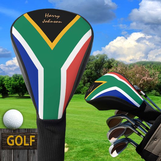 Südafrikanische Flagge und Mit Monogramm Golf Club Headcover