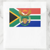 Südafrikanische Flagge und Wappen, Südafrika Rechteckiger Aufkleber (Tasche)