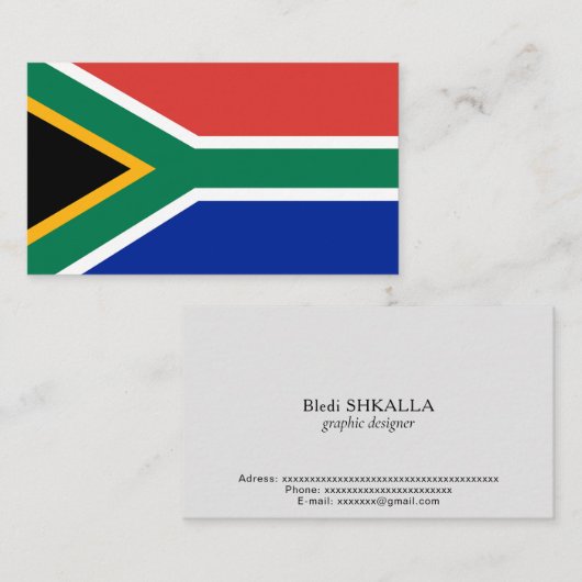 Südafrikanische Flagge Visitenkarte (Vorne/Hinten)