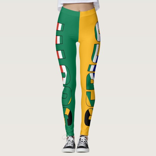 Südafrikanische Flaggenfarben Patriotisch Leggings (Vorderseite)