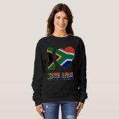 Südafrikanische I-Liebe Südafrika Flaggenmitte Sweatshirt (Vorne ganz)