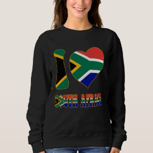 Südafrikanische I-Liebe Südafrika Flaggenmitte Sweatshirt