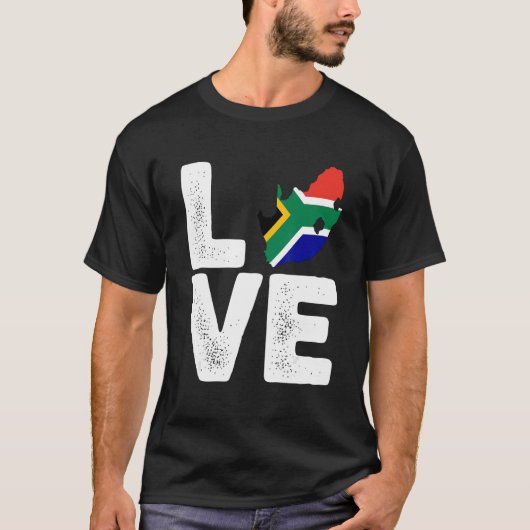 Südafrikanische Liebe - Flagge Schwarze Geschichte T-Shirt (Vorderseite)