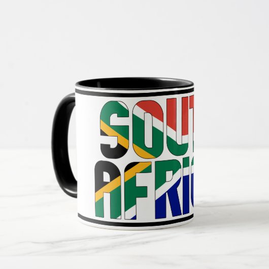 Südafrikanische Nationalflagge Patriotischer Kaffe Tasse (Vorderseite Links)