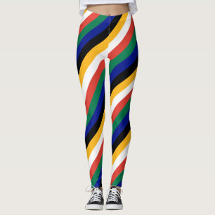 Südafrikanische Nationalflaggenfarben diagonal ges Leggings