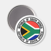 Südafrikanische Runde Magnet (Vorderseite/Rückseite)