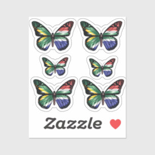 Südafrikanische Schmetterlingsmonarchflagge Aufkleber