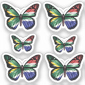 Südafrikanische Schmetterlingsmonarchflagge Aufkleber (Vorderseite)