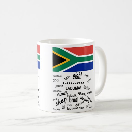 Südafrikanische Slang Kaffeetasse (VorderseiteRechts)