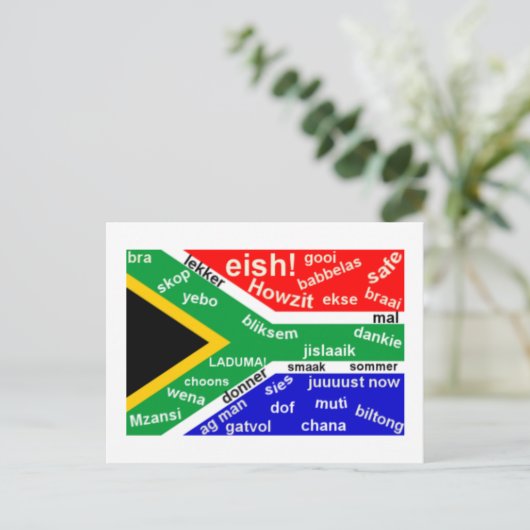Südafrikanische Slang Postkarte - individuell anpa (Stehend Vorderseite)