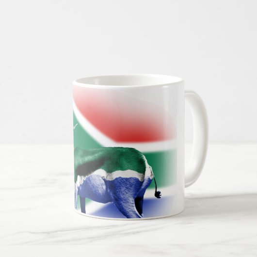 Südafrikanische Springbock Flagge Kaffeetasse (VorderseiteRechts)