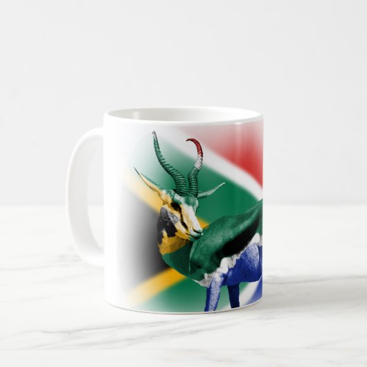 Südafrikanische Springbock Flagge Kaffeetasse (Vorderseite Links)