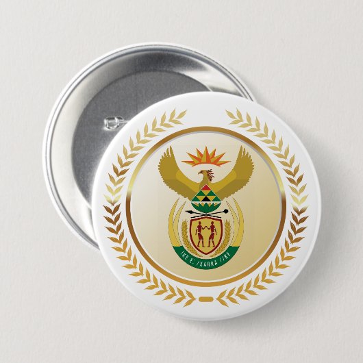 Südafrikanische Wappen Button (Vorne & Hinten)