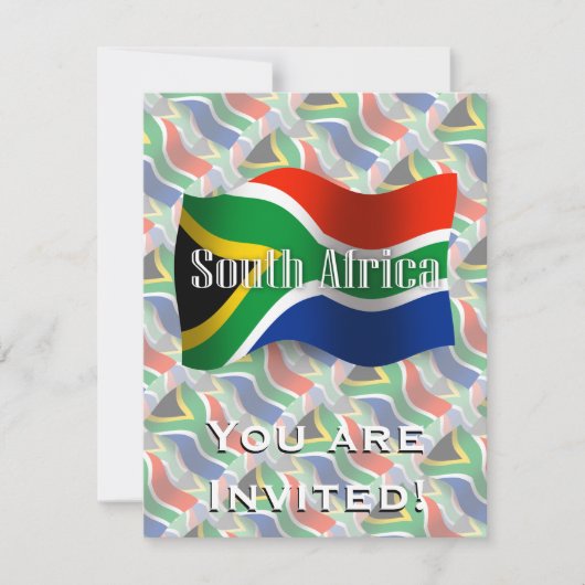 Südafrikanische Wellenflagge Einladung (Vorderseite)