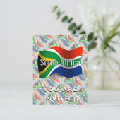 Südafrikanische Wellenflagge Einladung (Stehend Vorderseite)