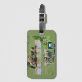 Südafrikanische Zebras und Löwen-Gepäckmarke Gepäckanhänger (Vorderseite Vertikal)