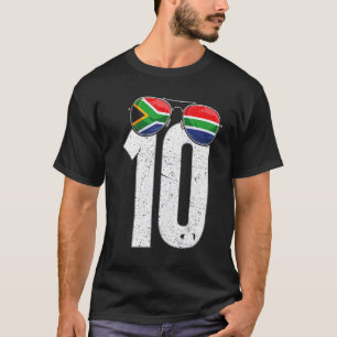 Südafrikanischer Fußballspieler Nummer 10 Südafrik T-Shirt