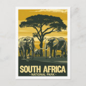 Südafrikanischer Nationalpark Vintage Reiseort Postkarte (Vorderseite)
