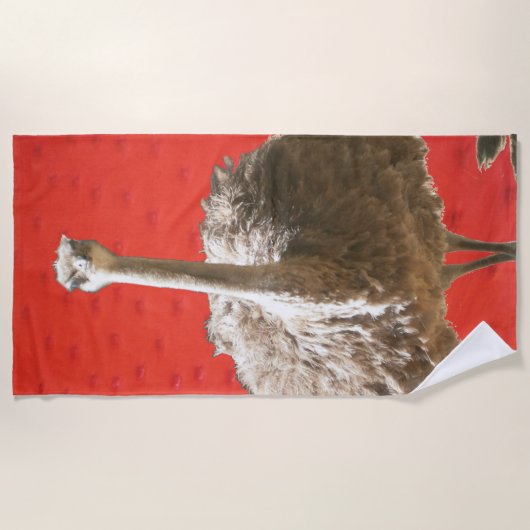 Südafrikanischer Straußenstrand Strandtuch (Vorderseite)