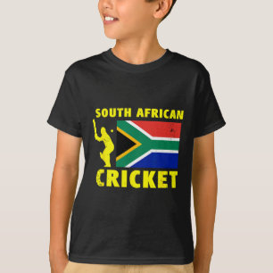 Südafrikanisches Cricket mit südafrikanischer Flag T-Shirt