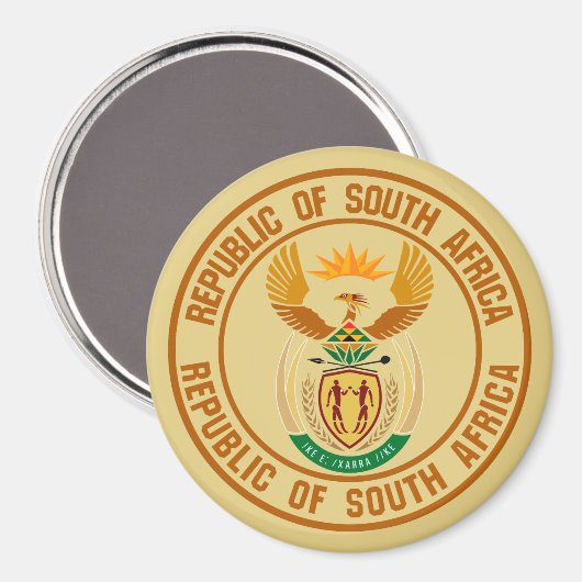 Südafrikanisches Emblem Magnet (Vorderseite/Rückseite)