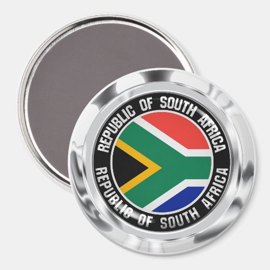 Südafrikanisches Emblem Magnet (Vorderseite/Rückseite)