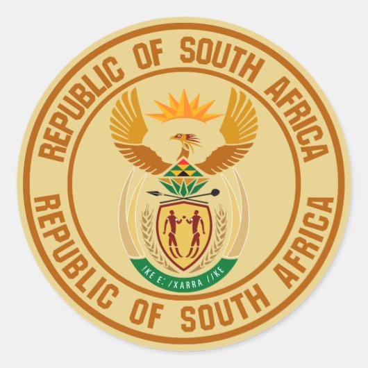 Südafrikanisches Emblem Runder Aufkleber (Vorderseite)