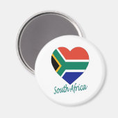 Südafrikanisches Flaggenherz Magnet (Vorderseite/Rückseite)