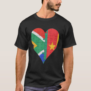 Südafrikanisches Flaggenherz T-Shirt
