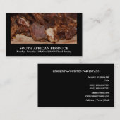 Südafrikanisches Geschäft des Biltongues Visitenkarte (Vorne/Hinten)